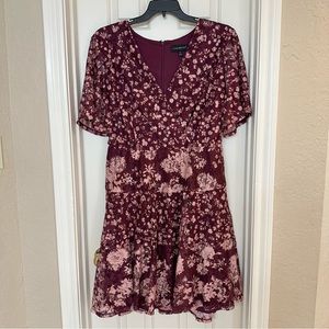 Lane Bryant Burgundy Floral Dress